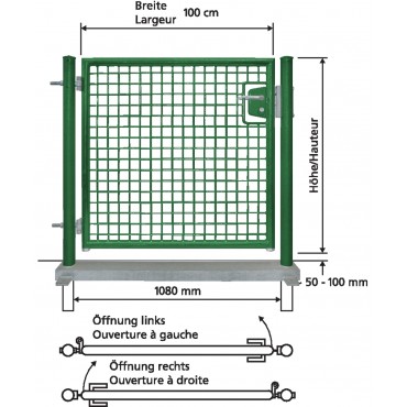 Portail simple avec cadre en tubes métalliques